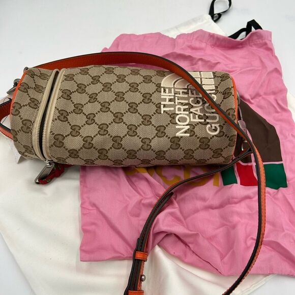Unisex Gucci, X Northface, GG monogram canvas, shoulder bag made in Italy - Picture 10 of 12